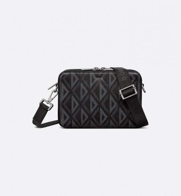 dior messenger pouch black cd diamond canvas